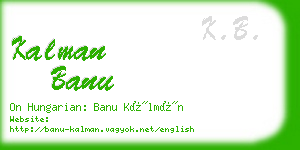 kalman banu business card